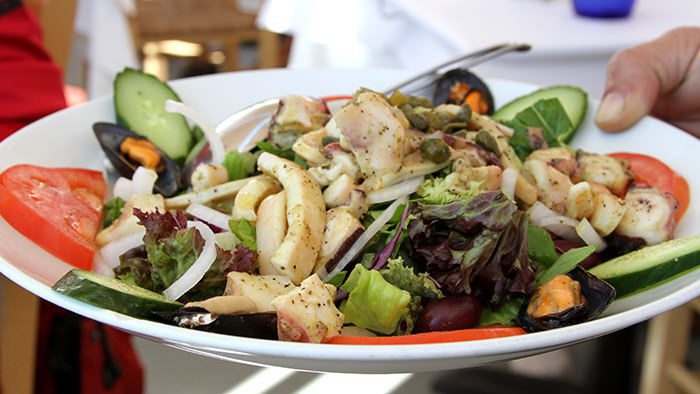 Seafood salad_santorini_classic and traditional greek dishes