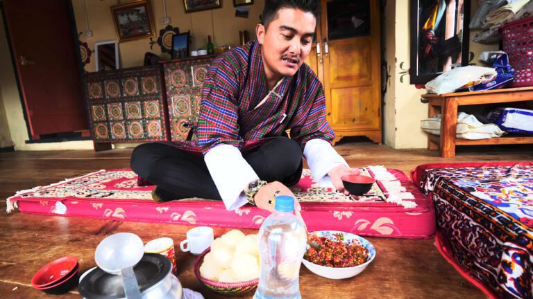 Preparing Bhutanese cuisine