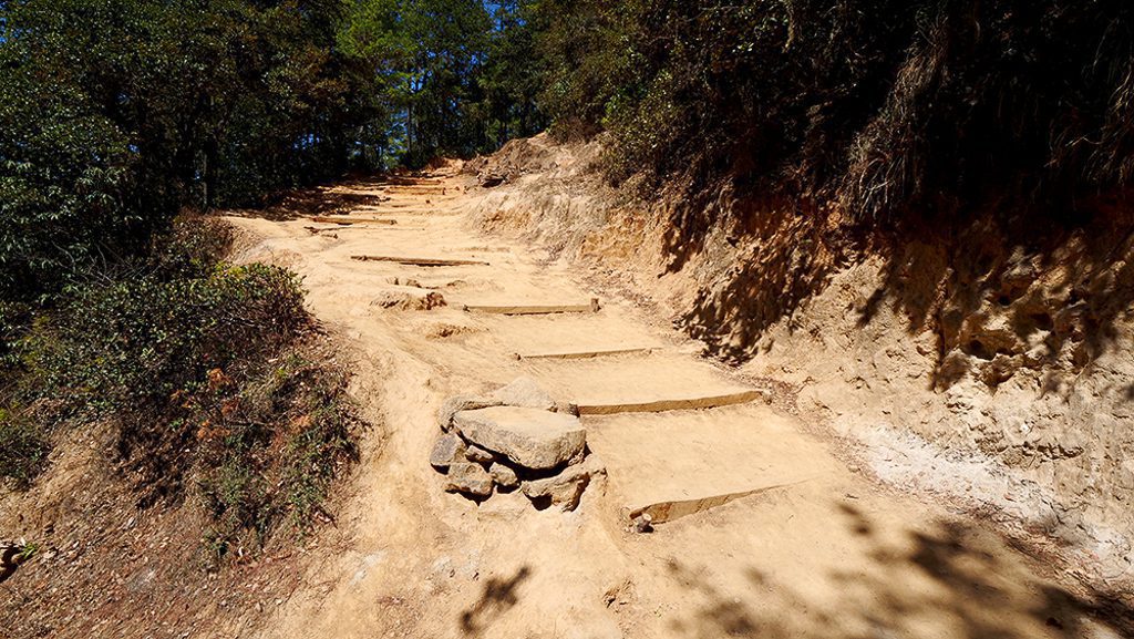 The path leading to Tiger's Nest Monastery north of Paro, Bhutan