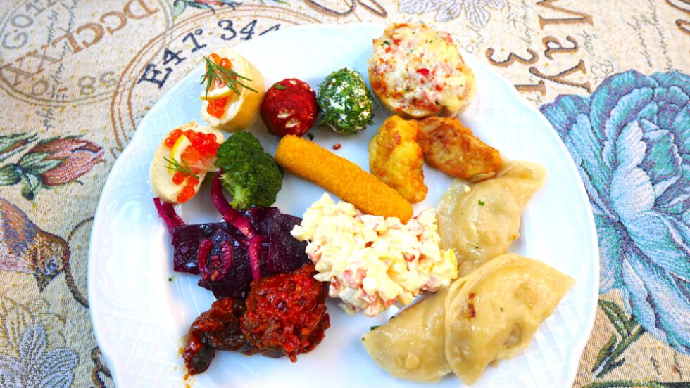 Ukrainian Galician food appetizers in Lviv, Ukraine