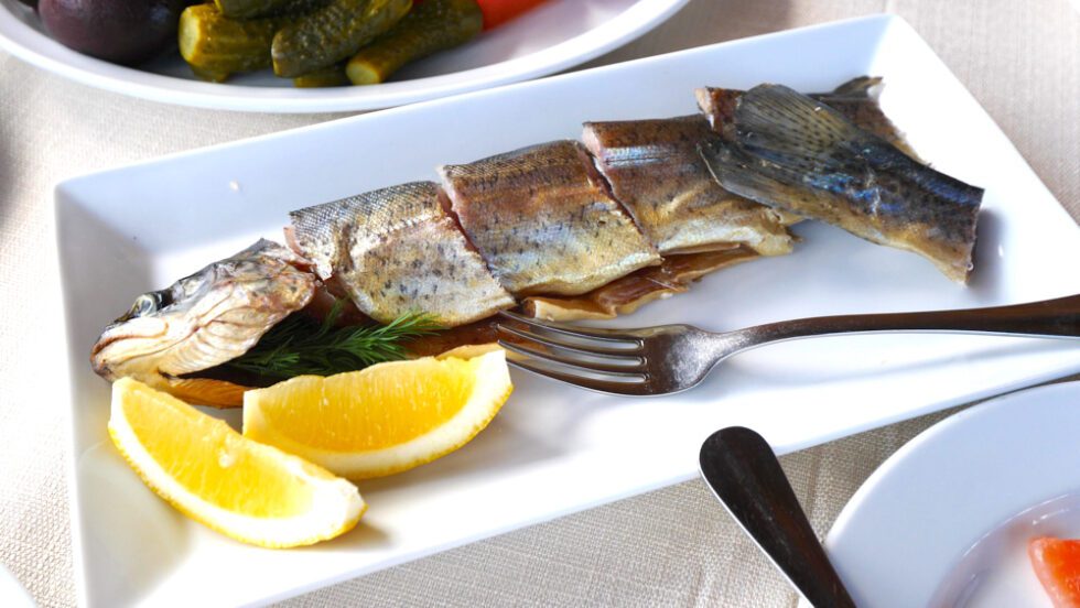 Delicious trout at Zolota Forel Restaurant in Transcarpathia, Ukraine