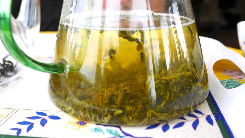 Brewing green tea in Ozurgeti, Georgia