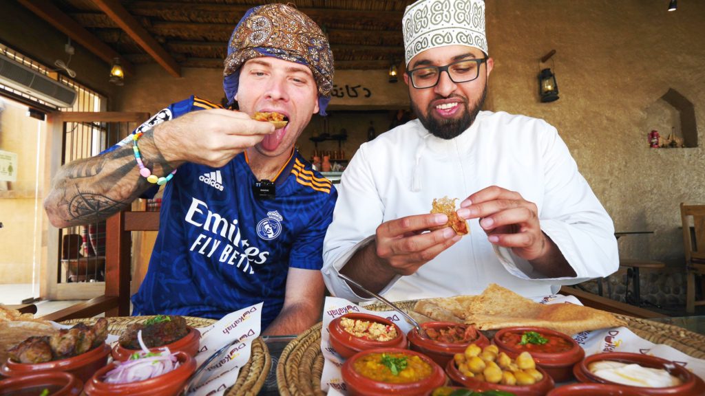 Enjoying Omani food in Muscat, Oman
