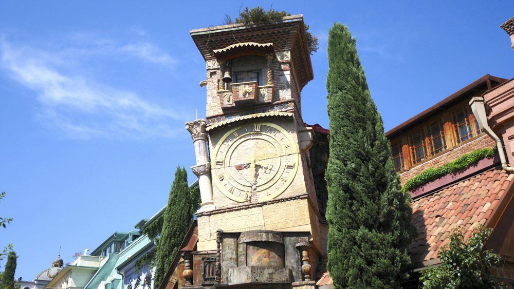 The whimsical Clock Tower in Tbilisi, Georgia