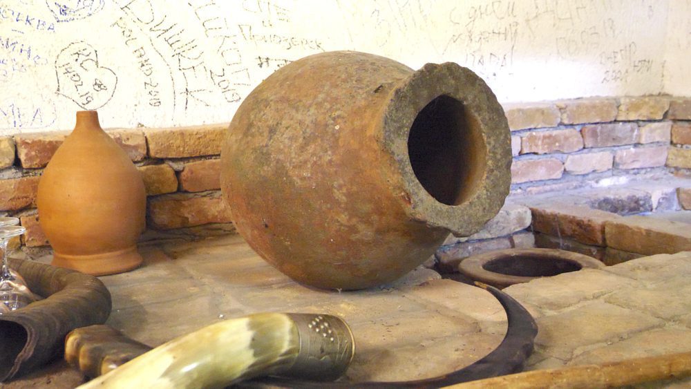 A winemaking pot at Vineria Kakheti