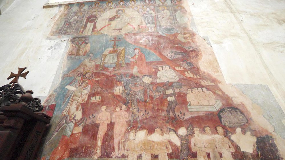 Frescoes inside Ananuri Fortress
