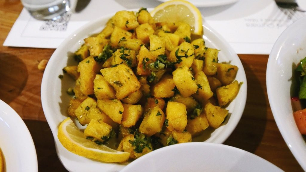 Batata harra, a Lebanese food consisting of spicy, fried potatoes