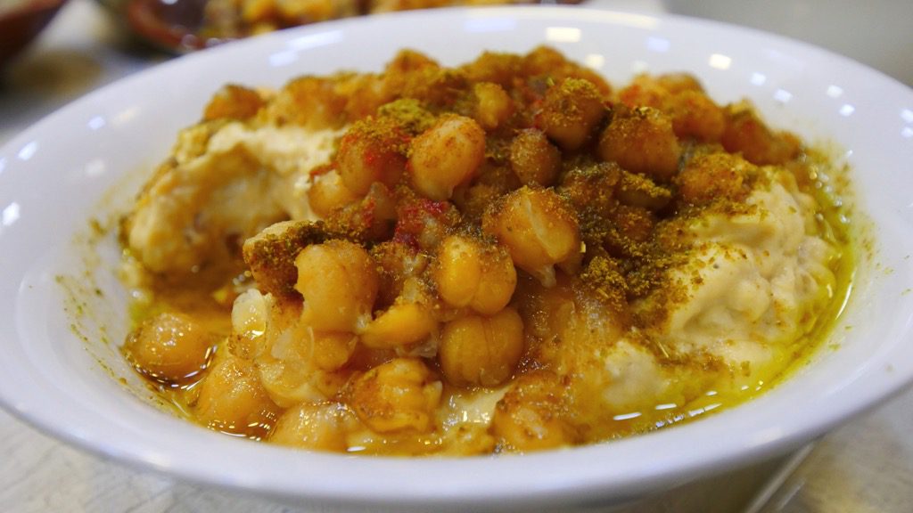 Moussabbaha, a Lebanese variation of hummus