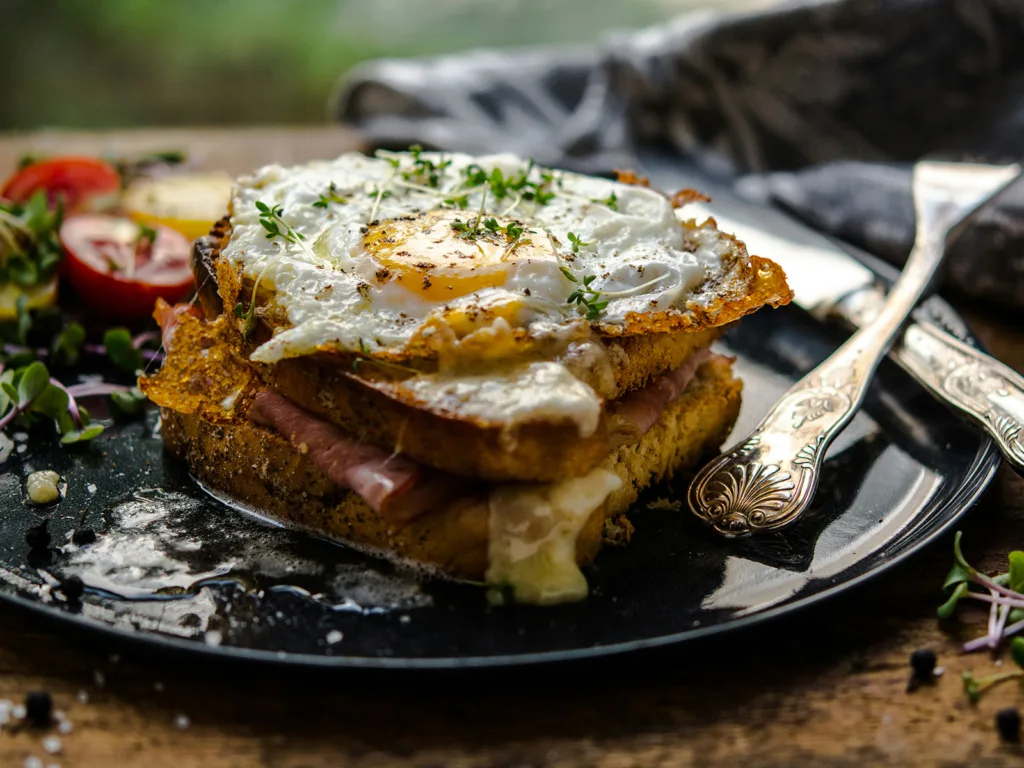 Croque Madame, a variation of croque monsieur that adds a fried egg on top | Davidsbeenhere