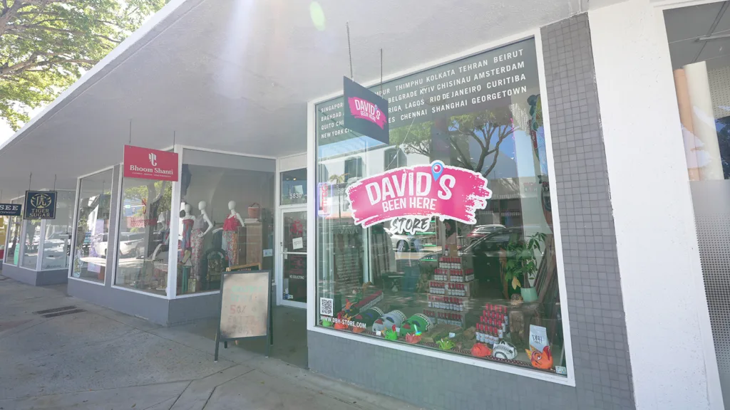 The exterior of the DavidsBeenHere Store at 5832 Sunset Drive in South Miami, Florida | Davidsbeenhere