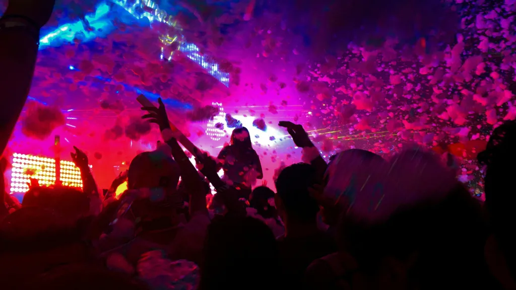 A raucous party with foam and colored lights in Miami, Florida | Davidsbeenhere