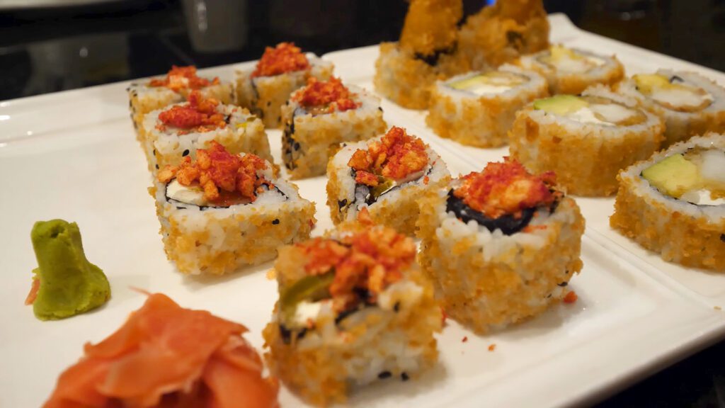 Fresh sushi rolls at Bistro Wine & Champagne Bar | Davidsbeenhere