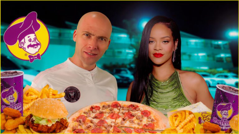 David Hoffmann and Rihanna surrounded by fast food from Chefette | Davidsbeenhere